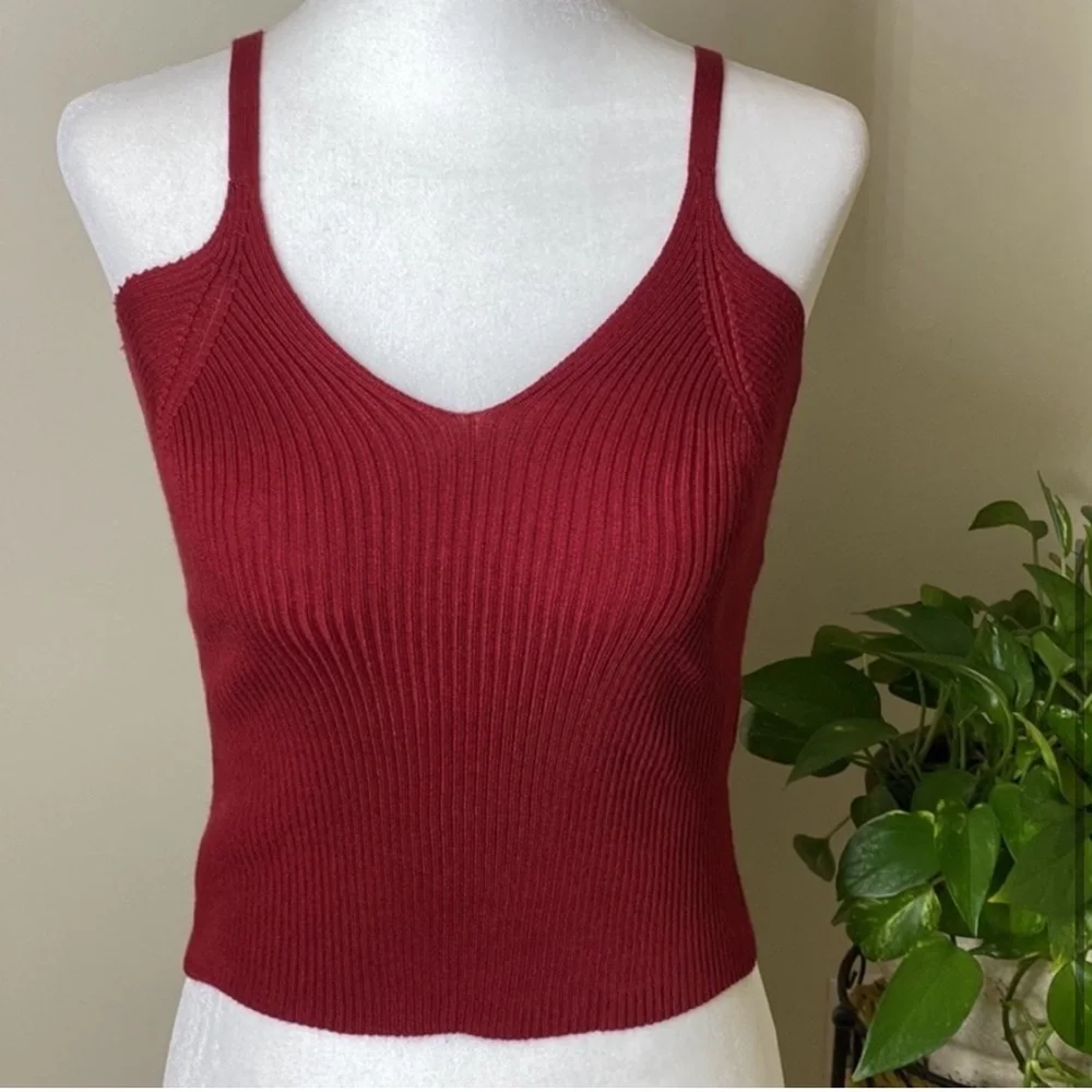 Ribbed Knit Two-Piece Cut Out Top